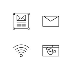 business simple outlined icons set