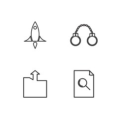 business simple outlined icons set