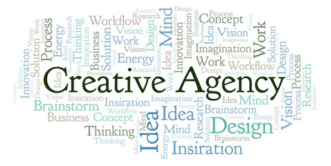 Fototapeta na wymiar Creative Agency word cloud, made with text only.