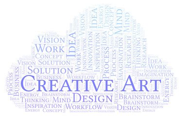 Obraz premium Creative Art word cloud, made with text only.