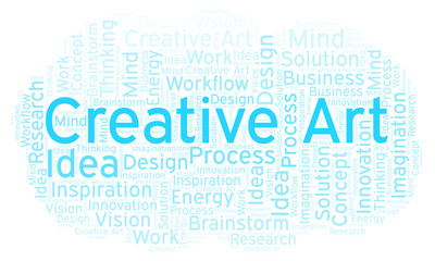 Creative Art word cloud, made with text only.