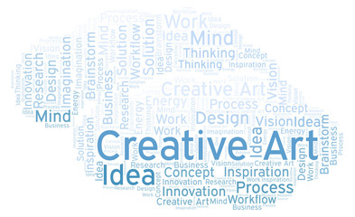 Creative Art word cloud, made with text only.