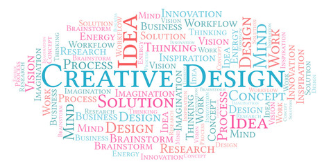 Obraz premium Creative Design word cloud, made with text only.