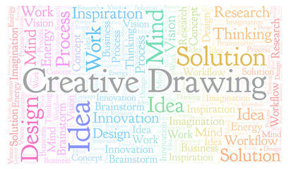Fototapeta premium Creative Drawing word cloud, made with text only.