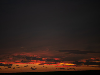 Beautiful sunset. Autumn sunset landscape.