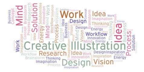 Obraz premium Creative Illustration word cloud, made with text only.