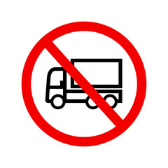 znak zakazu dla ciężarówek