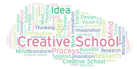 Obraz premium Creative School word cloud, made with text only.
