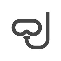 Diving Mask icon vector isolated on white background