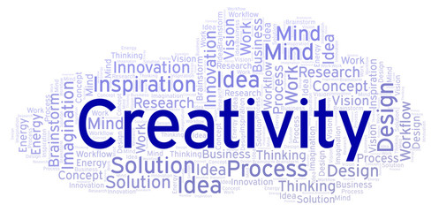Fototapeta premium Creativity word cloud, made with text only.