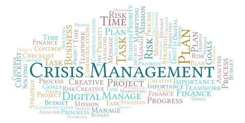Obraz premium Crisis Management word cloud, made with text only.