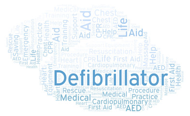 Fototapeta premium Defibrillator word cloud, made with text only.
