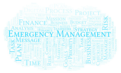 Obraz premium Emergency Management word cloud, made with text only.