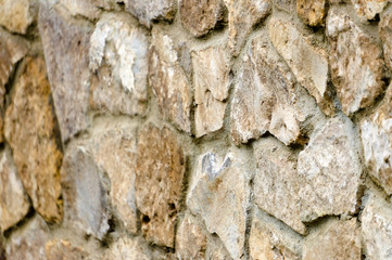 Wall made of various stones