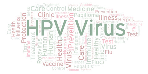 Fototapeta premium HPV Virus word cloud, made with text only.