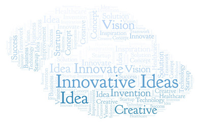 Fototapeta na wymiar Innovative Ideas word cloud, made with text only.