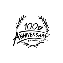 100 years design template. Vector and illustration. 100 years logo.