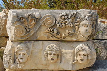 Demre, Turkey. The ruins of the ancient city of Mira are the capitals of the Lycian kingdom. The ruins of the Greco-Roman Amphitheater.