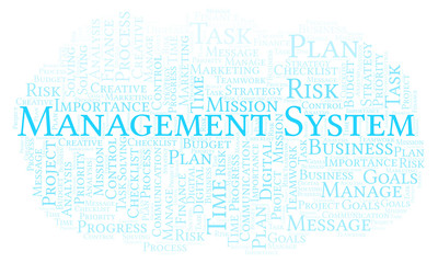 Fototapeta premium Management System word cloud, made with text only.