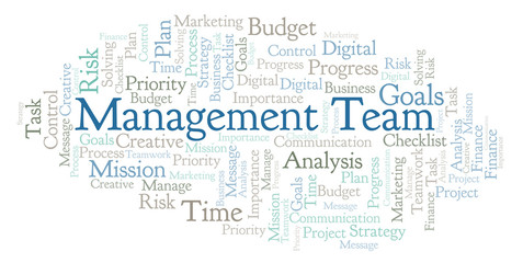 Fototapeta na wymiar Management Team word cloud, made with text only.