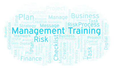Fototapeta premium Management Training word cloud, made with text only.