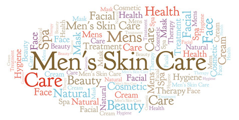 Obraz premium Men's Skin Care word cloud.