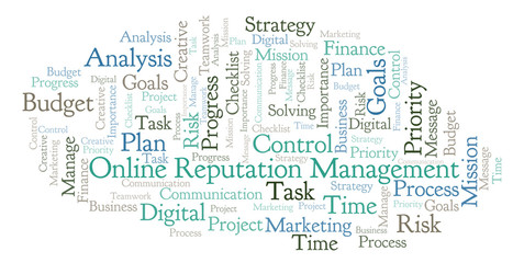 Fototapeta na wymiar Online Reputation Management word cloud, made with text only.