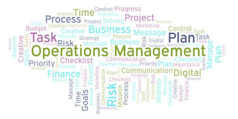 Obraz premium Operations Management word cloud, made with text only.