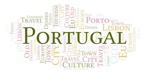 Obraz premium Word cloud with text Portugal.