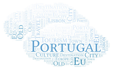 Word cloud with text Portugal.