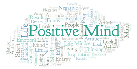 Obraz premium Positive Mind word cloud, made with text only.