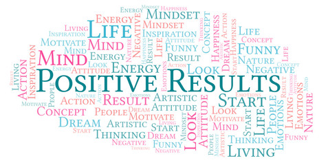 Obraz premium Positive Results word cloud, made with text only.