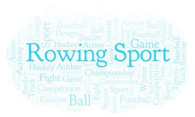 Fototapeta premium Rowing Sport word cloud.