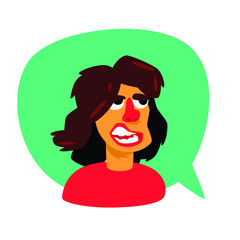 A young man in a comic bubble. Vector. Avatar of the man. The guy communicates in the chat. Illustration in the cartoon style. The illustration is isolated on a white background. Mascot. Character for