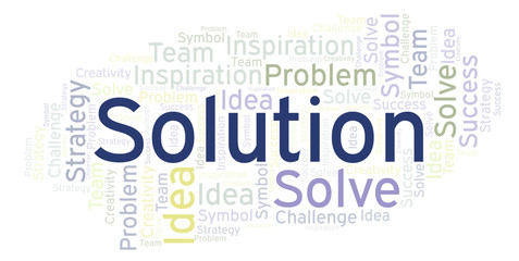 Obraz premium Solution word cloud.