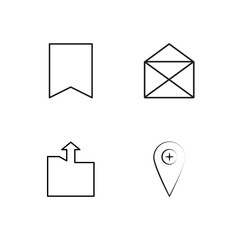 business simple outlined icons set