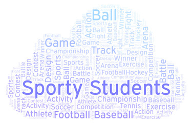 Obraz premium Sporty Students word cloud.