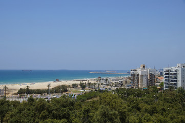 Park Ashdod-Yam, in the city Ashdod, Israel. View of the Mediterranean Sea