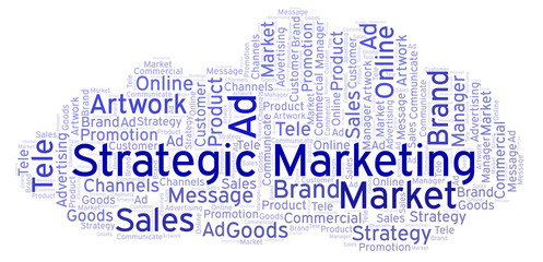 Word cloud with text Strategic Marketing.