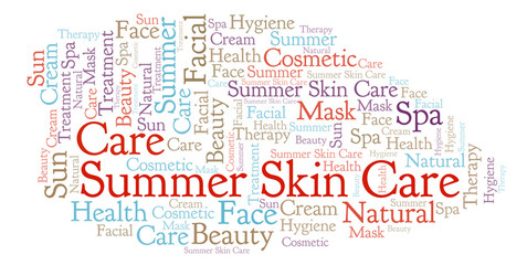 Summer Skin Care word cloud.