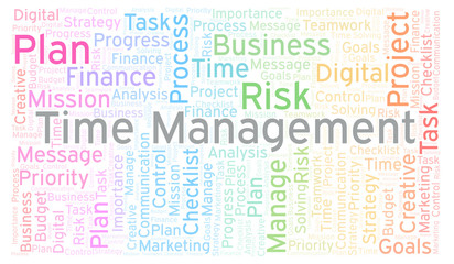 Fototapeta premium Time Management word cloud, made with text only.
