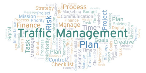 Traffic Management word cloud, made with text only.
