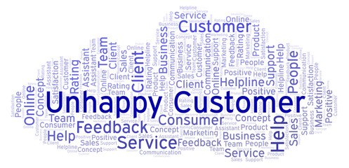 Fototapeta premium Unhappy Customer word cloud.