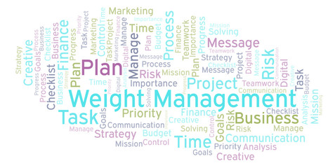 Fototapeta premium Weight Management word cloud, made with text only.