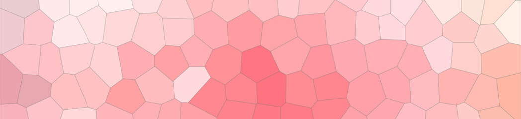 Abstract illustration of white and red colorful Middle size hexagon banner background, digitally generated.