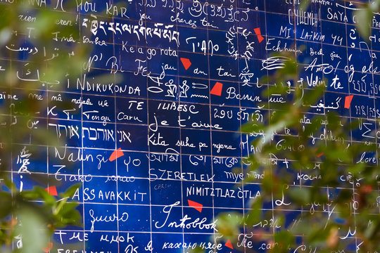 Love wall in Paris Montmartre