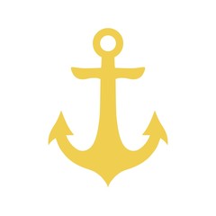Yellow Anchor icon, Golden anchor icon © sljubisa