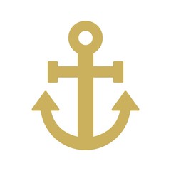 Yellow Anchor icon, Golden anchor icon