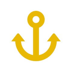 Yellow Anchor icon, Golden anchor icon