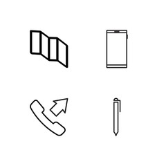 business simple outlined icons set